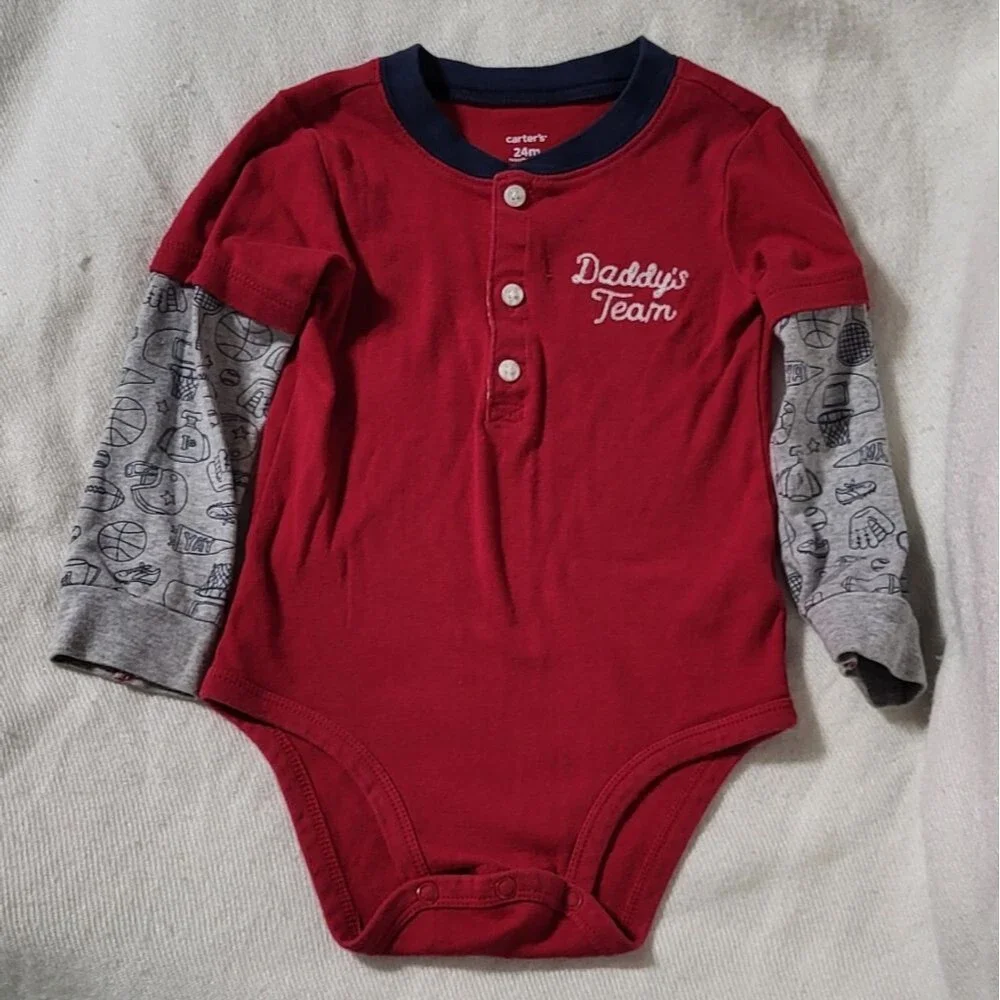 Carter's Baby Boys 2pc Sport Themed Bodysuits Bundle Size 24M